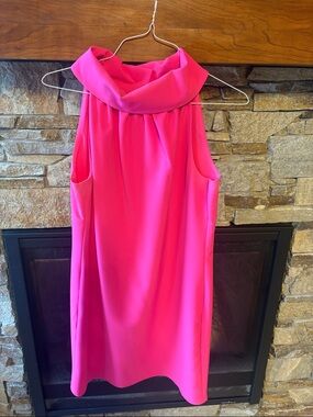 Sail to Sable Vibrant Pink Sleeveless Cowl Neck Mini Dress